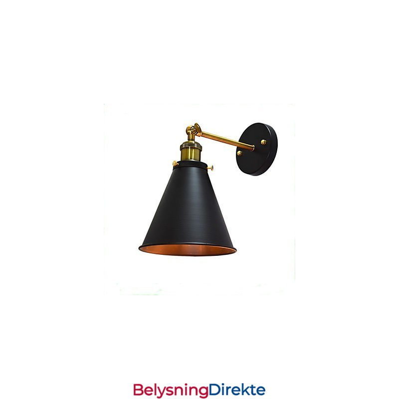 Light Buzz Paint Enkel Vegg Jern Vegglampe Dum Black Lyssabel Lampe På Vegg
