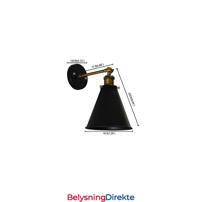 Light Buzz Paint Enkel Vegg Jern Vegglampe Dum Black Lyssabel Lampe På Vegg