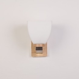 Enkel Vegglampe, Nattbordslampe Med Glassskjerm Og Heltre Til Soverom, Kommode, Stue, Babyrom, Studentrom, Salongbord, Bokhylle