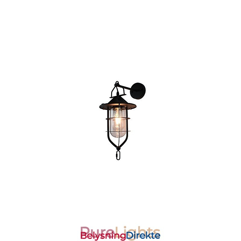 Lysmalt Stålvegglampe Dum Svart Amerikansk Kaffedekorasjon Retro Vegglampe Lyssabellampe På Vegg