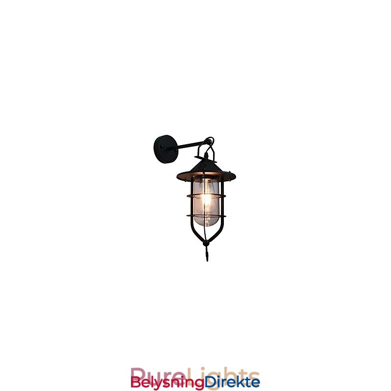 Lysmalt Stålvegglampe Dum Svart Amerikansk Kaffedekorasjon Retro Vegglampe Lyssabellampe På Vegg