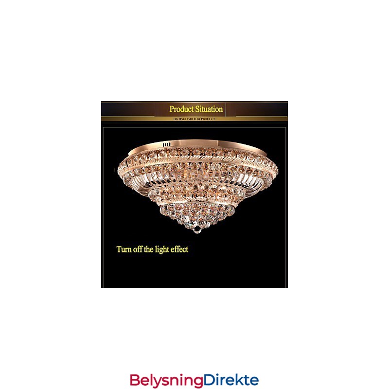 Moderne Luksuriøs Krystalltaklampe Absorberende Kuppellampe Diameter 60 Cm