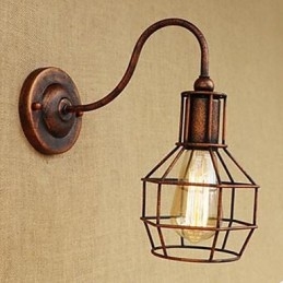 Jernkunst Langarm Nostalgisk Og Retro Kreativ Karakter Rustfarget Studie Stuehode Av Amerikansk Vegglampe