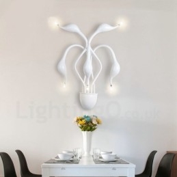 Svanehode Moderne Samtidsstil Flerfarget Omgivelseslys Vegglampe Vegglampe