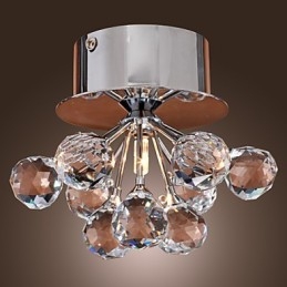 Moderne Samtids Krystall Mini Stil Krom Metall Innfelt Montering