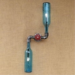 Rustikk Lodge Messingdetalj For Omgivelseslys Vegglampe Vegglampe Blå
