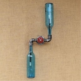 Rustikk Lodge Messingdetalj For Omgivelseslys Vegglampe Vegglampe Blå