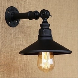 Industriell Stil Nordisk Vannrørsvegglampe Vegglampe Svart