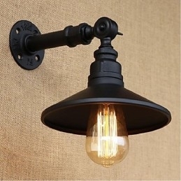 Industriell Stil Nordisk Vannrørsvegglampe Vegglampe Svart