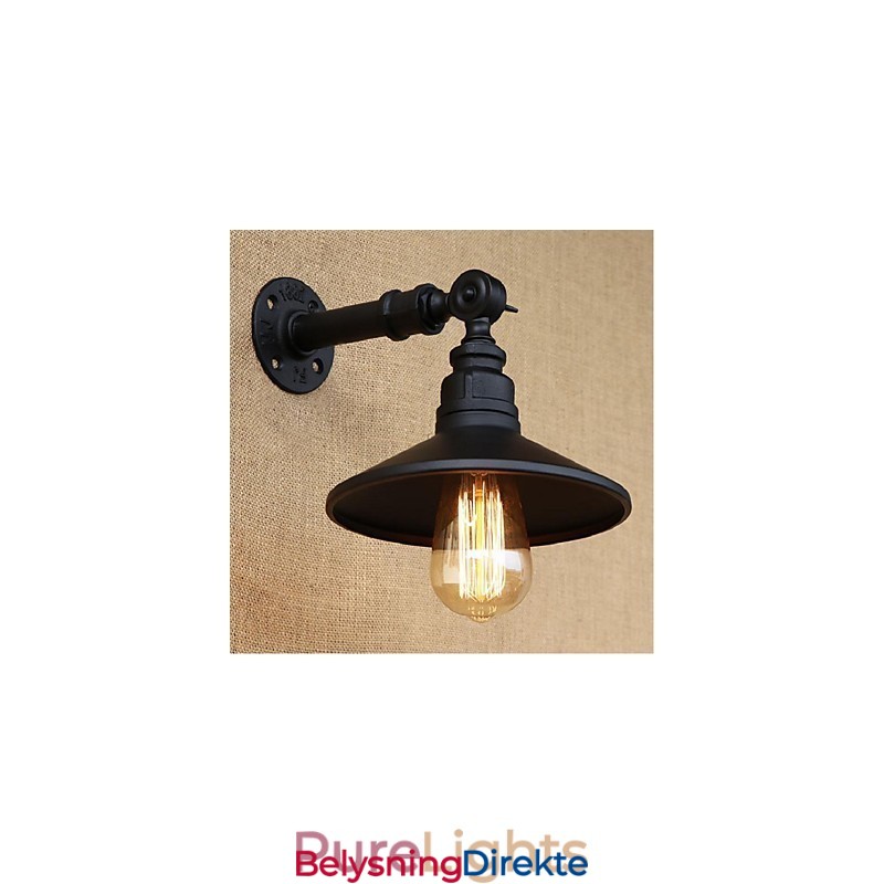 Industriell Stil Nordisk Vannrørsvegglampe Vegglampe Svart