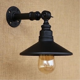 Industriell Stil Nordisk Vannrørsvegglampe Vegglampe Svart
