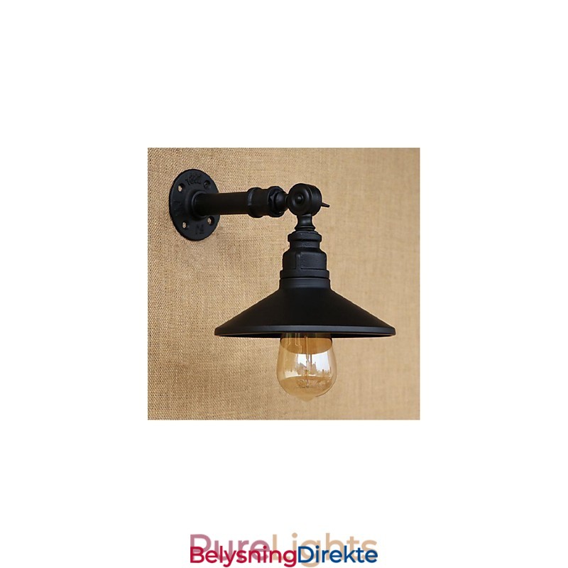 Industriell Stil Nordisk Vannrørsvegglampe Vegglampe Svart