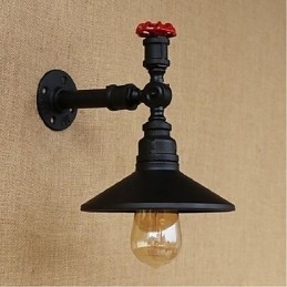 Rustikk Hyttemaling For Omgivelseslys Vegglampe I Svart