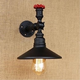 Rustikk Hyttemaling For Omgivelseslys Vegglampe I Svart