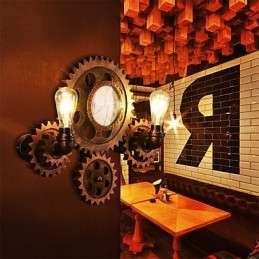 Vintage Industrielle Vegglamper I Treform, Kreative, Dreibare Lys, Restaurant, Kafé, Bar, Dekorasjonsbelysning