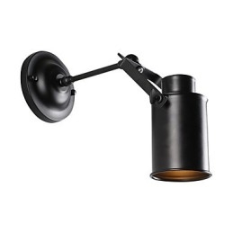 Vintage Vegglampe I Svart Metall I Loftstil, Stue, Spisestue, Gang, Kafé, Barer, Bar, Vegglampe