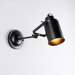 Vintage Vegglampe I Svart Metall I Loftstil, Stue, Spisestue, Gang, Kafé, Barer, Bar, Vegglampe