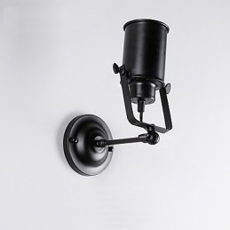 Vintage Vegglampe I Svart Metall I Loftstil, Stue, Spisestue, Gang, Kafé, Barer, Bar, Vegglampe
