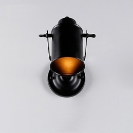 Vintage Vegglampe I Svart Metall I Loftstil, Stue, Spisestue, Gang, Kafé, Barer, Bar, Vegglampe