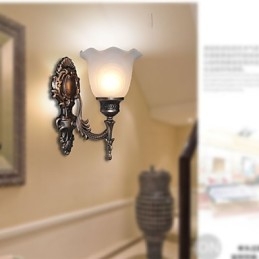 Europeisk Stil Retro Vegglampe Hotell Korridorlampe Korridorlampe Speil Frontlampe Enkelt Hode Nattbordslampe