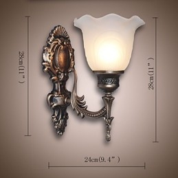 Europeisk Stil Retro Vegglampe Hotell Korridorlampe Korridorlampe Speil Frontlampe Enkelt Hode Nattbordslampe