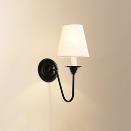 Rustikk Hytte Sort Oksidfinish Funksjon For Øyebeskyttelse Omgivelseslys Vegglampe Vegglampe