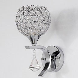 Max Crystal Modern Contemporary Galvanisert Funksjon For Krystall Ambient Light Vegglampe Vegglampe