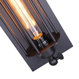 Rustikk Hytte, Landlig Retro Vintage-Maleri, Vegglampe I Ministil Med Omgivende Lys