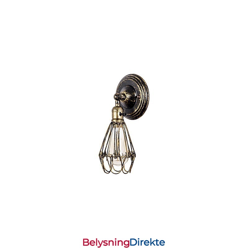 Vegglampe Vintage Innendørs Vinkeljusterbar Metallvegglampe Retro Vegglampe Med Trådbur
