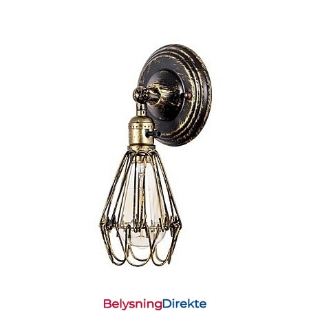 Vegglampe Vintage Innendørs Vinkeljusterbar Metallvegglampe Retro Vegglampe Med Trådbur
