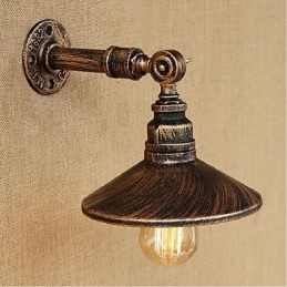 Industriell Stil Nordisk Vannrørsvegglampe Vegglampe Brun Antikk