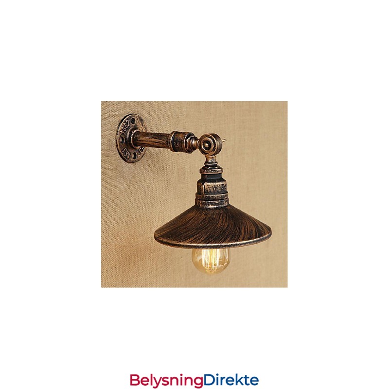 Industriell Stil Nordisk Vannrørsvegglampe Vegglampe Brun Antikk