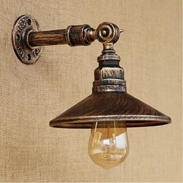 Industriell Stil Nordisk Vannrørsvegglampe Vegglampe Brun Antikk