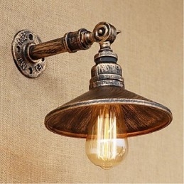 Industriell Stil Nordisk Vannrørsvegglampe Vegglampe Brun Antikk