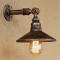 Industriell Stil Nordisk Vannrørsvegglampe Vegglampe Brun Antikk