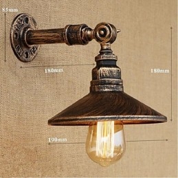 Industriell Stil Nordisk Vannrørsvegglampe Vegglampe Brun Antikk