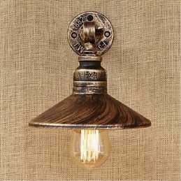 Industriell Stil Nordisk Vannrørsvegglampe Vegglampe Brun Antikk