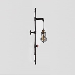 Retro Industrielle Rørvegglamper Enkel Loft Svart Fuglebur Metall Stue Spisestue Kjøkken Bar Kafé Dekorasjonsbelysning