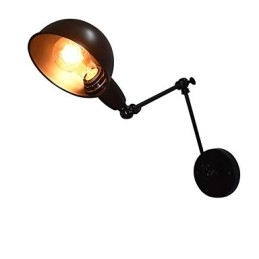 Jernvegglampe Sammenleggbar Svart Enkel Retro Vegglampe Enkelthodet Dekorativ Vegglampe Europeisk Stil