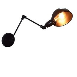 Jernvegglampe Sammenleggbar Svart Enkel Retro Vegglampe Enkelthodet Dekorativ Vegglampe Europeisk Stil
