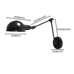 Buzz Sammenleggbar Vegglampe I Jern, Dum Svart Lyssabellampe På Vegg, Europeisk Stil, Amerikansk Stil