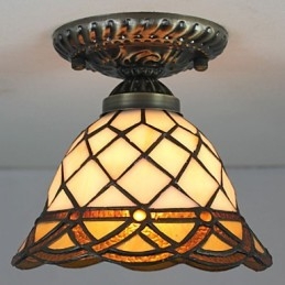 Europeisk Landlig Kreativ Kunst Farget Glass Absorberer Kuppellampelys