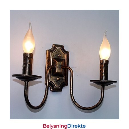 Retro Enkel Vegglampe Korridor Entré Dobbel Hodelampe Soverom Stue Vegglampe Belysning