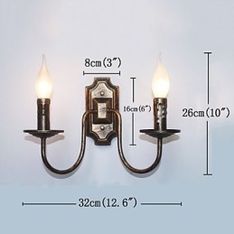 Retro Enkel Vegglampe Korridor Entré Dobbel Hodelampe Soverom Stue Vegglampe Belysning