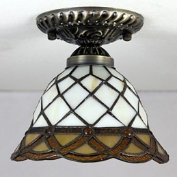 Europeisk Landlig Kreativ Kunst Farget Glass Absorberer Kuppellampelys