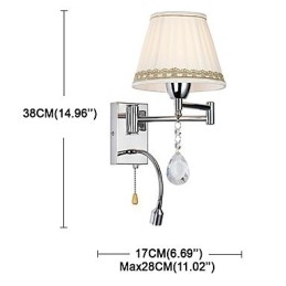 Moderne, Samtidskunstnerisk, Rustikk Hytte, Moderne, Samtidskunstnerisk, Landlig, Krom-Funksjon For Krystall, Svingarmvegglampe