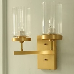 Tradisjonell Klassisk Landlig Messingfunksjon For Mini-Stil Opplyst Vegglampe I Messing