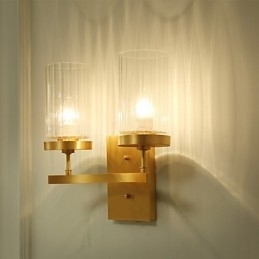 Tradisjonell Klassisk Landlig Messingfunksjon For Mini-Stil Opplyst Vegglampe I Messing