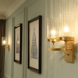 Tradisjonell Klassisk Landlig Messingfunksjon For Mini-Stil Opplyst Vegglampe I Messing
