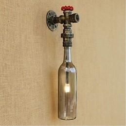 Røykgrå Vannflaskevegglampe